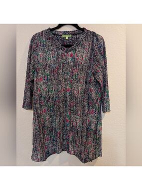 Trisha Tyler Multicolor Tunic Dress Medium 3/4 Sleeves